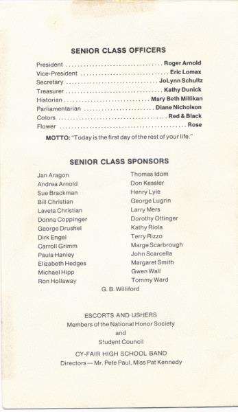 50th Class Reunion - 1973 (Cy-Fair Senior High School)